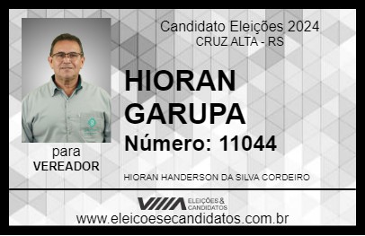 Candidato HIORAN GARUPA 2024 - CRUZ ALTA - Eleições