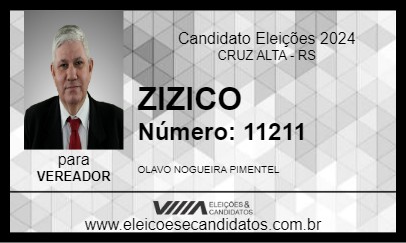 Candidato ZIZICO 2024 - CRUZ ALTA - Eleições