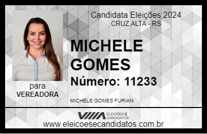 Candidato MICHELE GOMES 2024 - CRUZ ALTA - Eleições