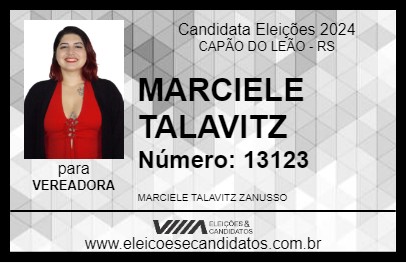 Candidato MARCIELE TALAVITZ 2024 - CAPÃO DO LEÃO - Eleições