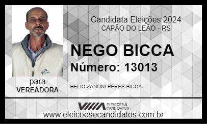 Candidato NEGO BICCA 2024 - CAPÃO DO LEÃO - Eleições