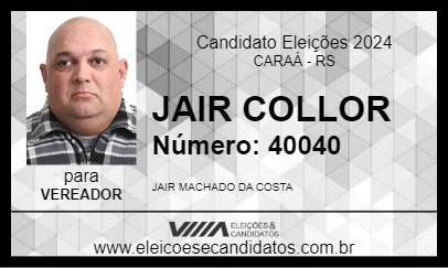 Candidato JAIR COLLOR 2024 - CARAÁ - Eleições