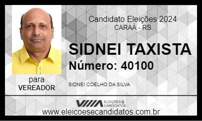 Candidato SIDNEI TAXISTA 2024 - CARAÁ - Eleições