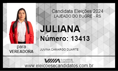 Candidato JULIANA 2024 - LAJEADO DO BUGRE - Eleições