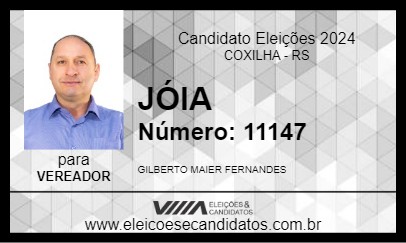 Candidato JÓIA 2024 - COXILHA - Eleições