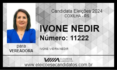 Candidato IVONE NEDIR 2024 - COXILHA - Eleições