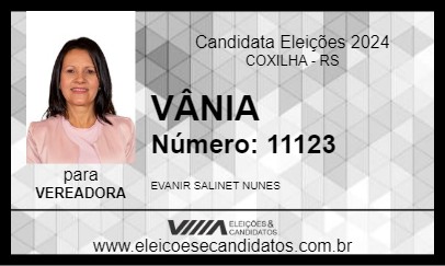 Candidato VÂNIA 2024 - COXILHA - Eleições