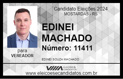 Candidato EDINEI MACHADO 2024 - MOSTARDAS - Eleições