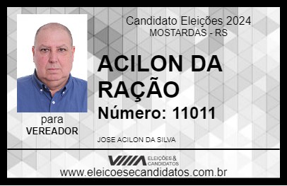 Candidato ACILON DA RAÇÃO 2024 - MOSTARDAS - Eleições