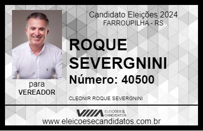 Candidato ROQUE SEVERGNINI 2024 - FARROUPILHA - Eleições