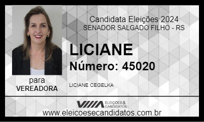 Candidato LICIANE 2024 - SENADOR SALGADO FILHO - Eleições