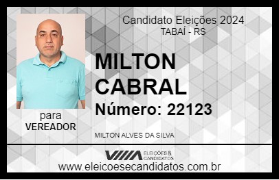 Candidato MILTON CABRAL 2024 - TABAÍ - Eleições