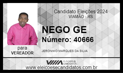 Candidato NEGO GE 2024 - VIAMÃO - Eleições