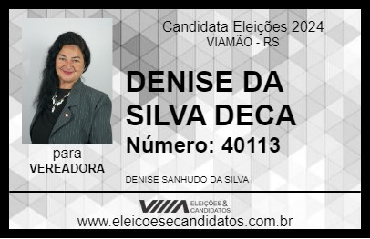 Candidato DENISE DA SILVA DECA 2024 - VIAMÃO - Eleições