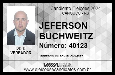 Candidato JEFERSON BUCHWEITZ 2024 - CANGUÇU - Eleições