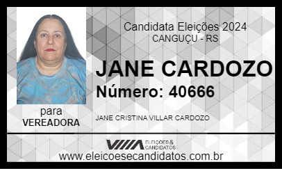 Candidato JANE CARDOZO 2024 - CANGUÇU - Eleições