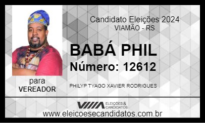 Candidato BABÁ PHIL 2024 - VIAMÃO - Eleições