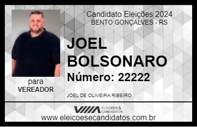 Candidato JOEL BOLSONARO 2024 - BENTO GONÇALVES - Eleições