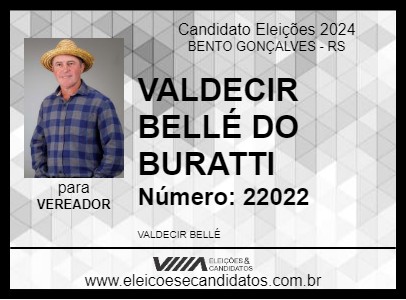 Candidato VALDECIR BELLÉ DO BURATTI 2024 - BENTO GONÇALVES - Eleições