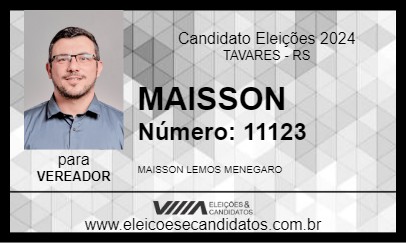 Candidato MAISSON 2024 - TAVARES - Eleições