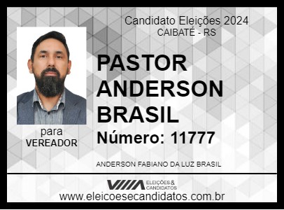 Candidato PASTOR  ANDERSON BRASIL 2024 - CAIBATÉ - Eleições