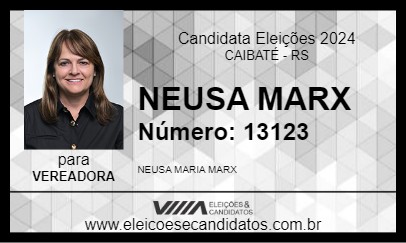 Candidato NEUSA MARX 2024 - CAIBATÉ - Eleições