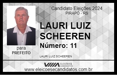 Candidato LAURI LUIZ SCHEEREN 2024 - PIRAPÓ - Eleições