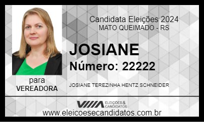 Candidato JOSIANE 2024 - MATO QUEIMADO - Eleições