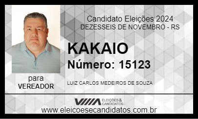 Candidato KAKAIO 2024 - DEZESSEIS DE NOVEMBRO - Eleições