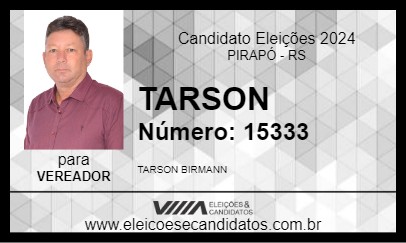 Candidato TARSON 2024 - PIRAPÓ - Eleições