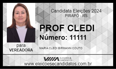 Candidato PROF CLEDI 2024 - PIRAPÓ - Eleições