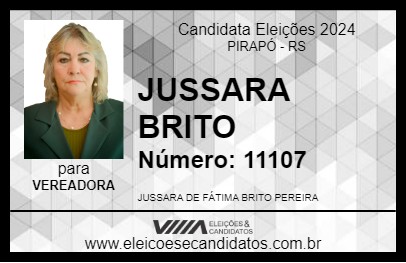 Candidato JUSSARA BRITO 2024 - PIRAPÓ - Eleições