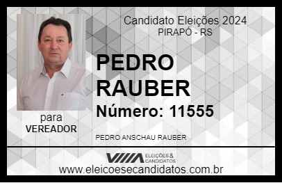 Candidato PEDRO RAUBER 2024 - PIRAPÓ - Eleições