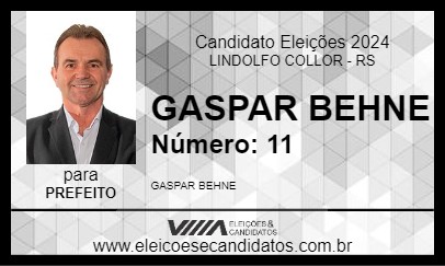 Candidato GASPAR BEHNE 2024 - LINDOLFO COLLOR - Eleições