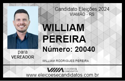 Candidato WILLIAM PEREIRA 2024 - VIAMÃO - Eleições