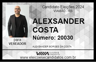 Candidato ALEXSANDER COSTA 2024 - VIAMÃO - Eleições