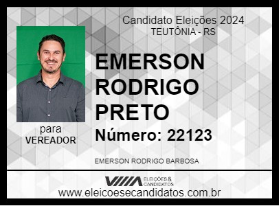 Candidato EMERSON RODRIGO PRETO 2024 - TEUTÔNIA - Eleições