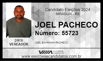 Candidato JOEL PACHECO 2024 - MIRAGUAÍ - Eleições