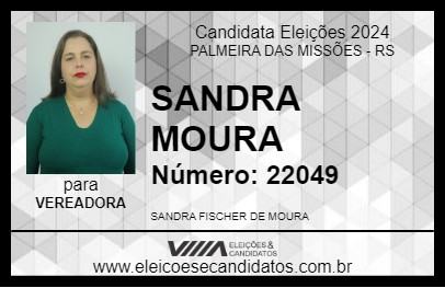 Candidato SANDRA MOURA 2024 - PALMEIRA DAS MISSÕES - Eleições