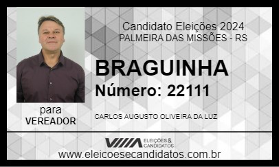 Candidato BRAGUINHA 2024 - PALMEIRA DAS MISSÕES - Eleições