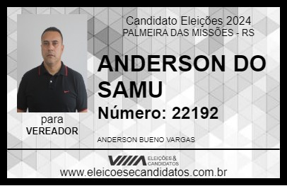 Candidato ANDERSON VARGAS 2024 - PALMEIRA DAS MISSÕES - Eleições