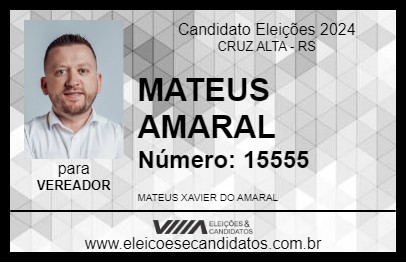 Candidato MATEUS AMARAL 2024 - CRUZ ALTA - Eleições