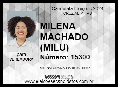 Candidato MILENA MACHADO (MILU) 2024 - CRUZ ALTA - Eleições