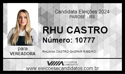 Candidato RHU CASTRO 2024 - PAROBÉ - Eleições