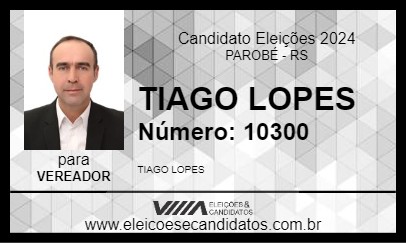 Candidato TIAGO LOPES 2024 - PAROBÉ - Eleições