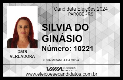 Candidato SILVIA DO GINÁSIO 2024 - PAROBÉ - Eleições