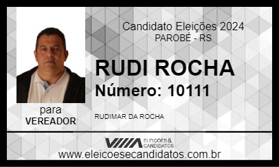 Candidato RUDI ROCHA 2024 - PAROBÉ - Eleições