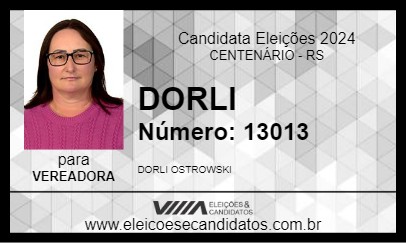 Candidato DORLI 2024 - CENTENÁRIO - Eleições