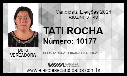 Candidato TATI ROCHA 2024 - RIOZINHO - Eleições