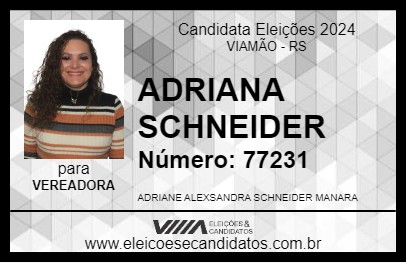 Candidato ADRIANE SCHNEIDER 2024 - VIAMÃO - Eleições